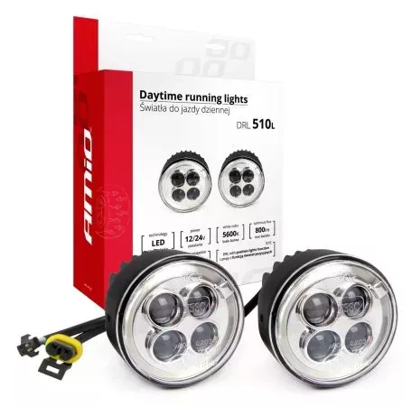 AMIO ΦΩΤΑ ΗΜΕΡΑΣ DRL 510L 12V 11,16W 8xSMD LED 800lm ΣΤΡΟΓΓΥΛΟΙ 70mm  ΑΜΙΟ 2ΤΕΜ 01525/AM 