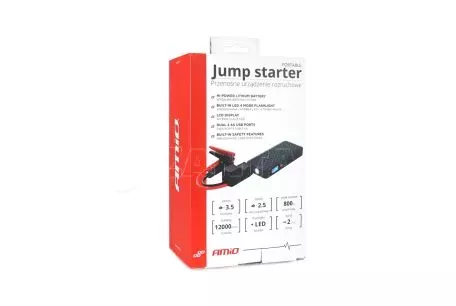 AMIO ΕΚΚΙΝΗΤΗΣ ΜΠΑΤΑΡΙΑΣ - STARTER POWERBANK SJ-02 12V 12Ah 800A ΜΕ ΟΘΟΝΗ LCD 02524/AM 