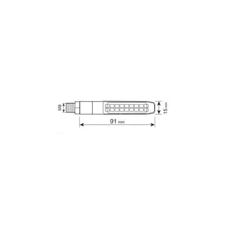 Lampa ΦΛΑΣ MOTO ΠΙΣΩ 12V SMD LED ΜΑΥΡΟ 3 ΧΡΗΣΕΩΝ (ΘΕΣΕΩΣ /ΦΛΑΣ/ΣΤΟΠ) 91x15mm  LAMPA  - 2 TEM. 9162.3-LM 