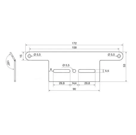 Lampa ΒΑΣΗ ΣΤΗΡΙΞΗΣ ΑΛΟΥΜΙΝΙΟΥ (ΓΩΝΙΑ 150 ΜΟΙΡΕΣ)  TYPE 1 ΓΙΑ ΑΝΑΚΛΑΣΤΗΡΕΣ ΜΑΥΡΟ LAMPA - 1 ΤΕΜ 9164.0-LM 