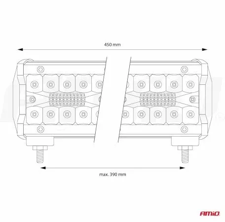 AMIO ΠΡΟΒΟΛΕΑΣ ΕΡΓΑΣΙΑΣ WORKING LAMP 120 SMD LED 9>36V 36.000lm 6.000>6.500K 450x74x63mm AWL27  AMIO - 1 ΤΕΜ. 02541/AM 