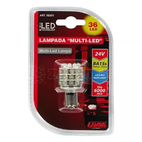 Lampa P21W 24V BA15s 20lm 36LED ΜΠΛΕ (ΜΟΝΟΠΟΛΙΚΟ) 1ΤΕΜ. ΣΕ BLISTER L9830.1 