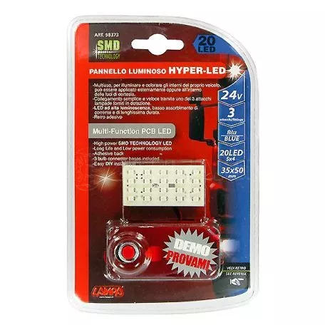 Lampa ΠΑΝΕΛ 20SMD HYPER LED 24V 25x50mm ΜΠΛΕ 1 ΤΕΜΑΧΙΟ L9837.3 