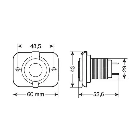 Lampa ΠΡΙΖΑ ΑΝΑΠΤΗΡΑ ΜΕ ΚΑΠΑΚΙ ΚΑΙ 2 ΘΥΡΕΣ USB (A+C) 12/24V 3000mA 15W ΜΑΥΡΗ FAST CHARGE LAMPA - 1 TEM. L3912.0 