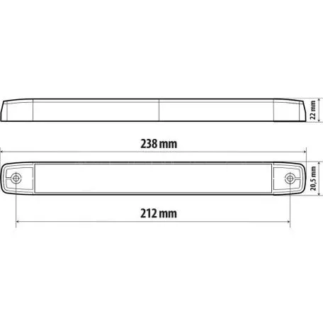 Lampa ΦΩΣ ΟΓΚΟΥ 10-30V 16SMD LED ΑΔΙΑΒΡΟΧΟ (IP67) ΒΙΔΩΤΟ 238x22mm ΛΕΥΚΟ NEON  LAMPA - 1 TEM. L4146.5 