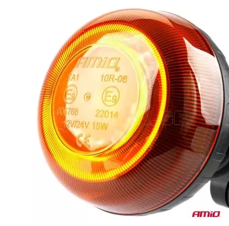 AMIO ΦΑΡΟΣ LED MINI 12/24V 18SMD ΒΙΔΩΤΟΣ ΠΟΡΤΟΚΑΛΙ 97x86mm  AMIO -1 ΤΕΜ. 02922/AM 