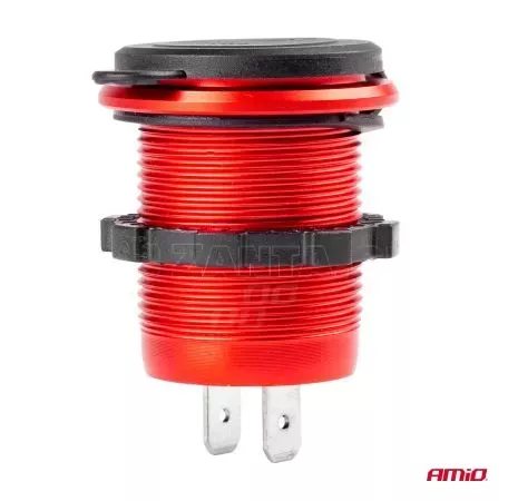 AMIO ΠΡΙΖΑ ΜΕ 2 ΘΥΡΕΣ USB ΚΑΙ ΚΑΠΑΚΙ ΚΟΚΚΙΝΗ 12/24V 5-12V 3.0A QUICK CHARGER MOD-09 AMIO -1 ΤΕΜ. 02859/AM 