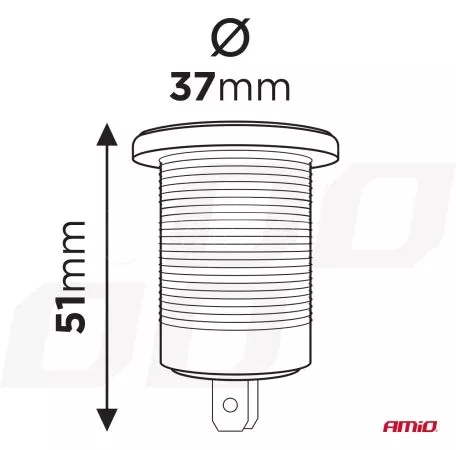 AMIO ΠΡΙΖΑ ΜΕ 2 ΘΥΡΕΣ USB ΚΑΙ ΚΑΠΑΚΙ ΚΟΚΚΙΝΗ 12/24V 5-12V 3.0A QUICK CHARGER MOD-09 AMIO -1 ΤΕΜ. 02859/AM 