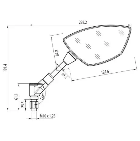 Lampa ΚΑΘΡΕΠΤΕΣ MOTO M10X1,25 DX BAT​ LAMPA - 2 ΤΕΜ 9163.4-LM 