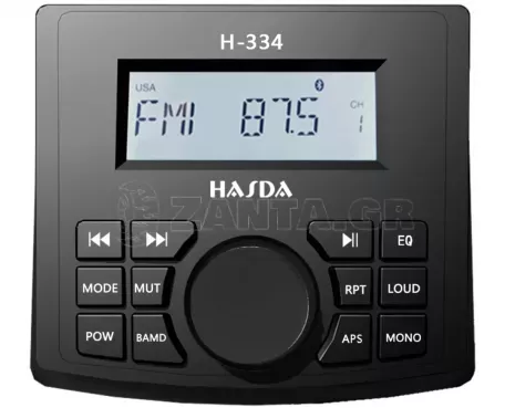 HASDA HASDA MP3 PLAYER H-334 4x50W ΜΕ ΡΑΔΙΟΦΩΝΟ/USB/BLUETOOTH (ΑΔΙΑΒΡΟΧΟ/ΣΤΡΟΓΓΥΛΟ/ΜΑΥΡΟ) H-334/HSD 