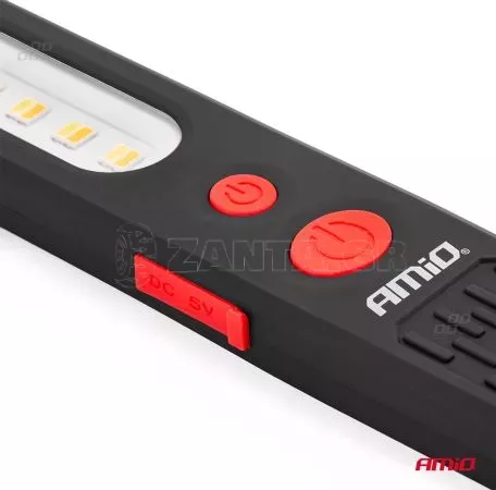 AMIO ΦΑΚΟΣ ΕΡΓΑΣΙΑΣ ΧΕΙΡΟΣ ΜΕ ΜΑΓΝΗΤΗ MICRO USB SMD LED 1200mAh 37x16x241mm  - 1 ΤΕΜ. 02819/AM 