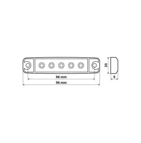 Lampa ΦΩΣ ΟΓΚΟΥ 12/24V 5xSMD LED ΚΟΚΚΙΝΟ 96x20mm ΜΕ ΕΓΚΡΙΣΗ ΤΥΠΟΥ R7/R10  LAMPA - 1 TEM. L9703.1 