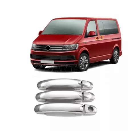 S-DIZAYN ΧΕΡΟΥΛΙΑ ΠΟΡΤΑΣ ΓΙΑ VW T6 TRANSPORTER VAN 2015+ 3 ΠΟΡΤΕΣ  ΧΡΩΜΙΟ ΜΕΤΑΛΛΙΚΑ ΧΠ.7646122/SD 