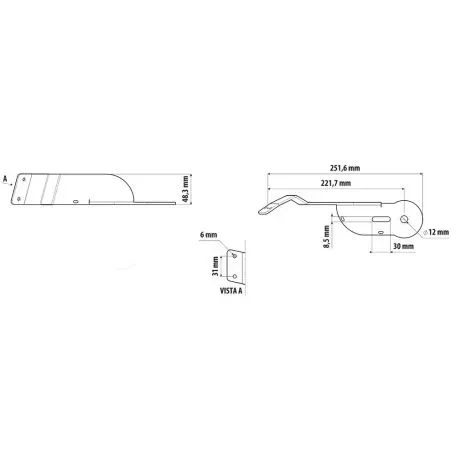 Lampa MERCEDES ACTROS MP4/MP5 2011+ / 2019+ ΕΞΩΤΕΡΙΚΗ ΒΑΣΗ ΚΕΡΑΙΑΣ ΜΕΤΑΛΛΙΚΗ (ΑΝΟΞΕΙΔΩΤΟ ΑΤΣΑΛΙ 304) LAMPA - 1 TEM. L.3CB500 