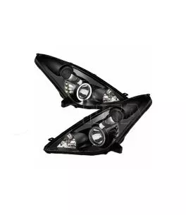 Μπροστινά Φανάρια Set Για Toyota Celica T230 99-05 Angel Eyes & Led Μαύρα H7/H1 Manual Eagle Eyes 