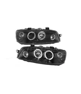 Μπροστινά Φανάρια Set Για Fiat Punto 99-03 Angel Eyeys Μαύρα H1/H1/H3 Sonar 