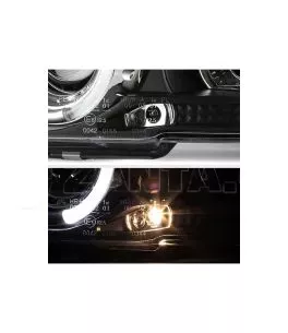 Μπροστινά Φανάρια Set Για Bmw 3 E36 90-99 Coupe / Cabrio Angel Eyes & Led Μαύρα H1/H1 Sonar 