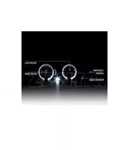 Μπροστινά Φανάρια Set Για Bmw 3 E36 90-99 Coupe / Cabrio Angel Eyes & Led Μαύρα H1/H1 Sonar 