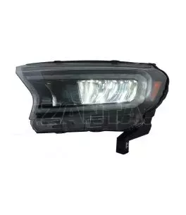 Μπροστινά Φανάρια Set Για Ford Ranger 15-20 DRL Dynamic Μαύρα Full Led Με Μοτέρ VLand 