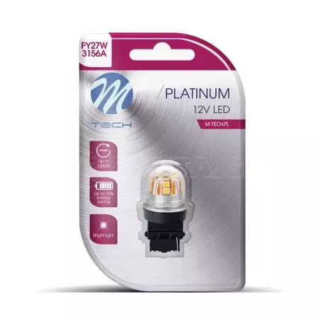 M-tech PY27W 12/24V W2.5x15d 15x2835SMD LED CAN-BUS ΠΟΡΤΟΚΑΛΙ PLATINIUM  M-TECH -   1 ΤΕΜ LB830Y-01B/MT 