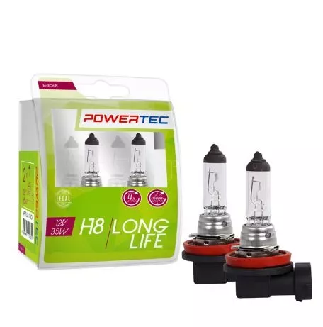 M-tech H8 12V 35W PGJ19-1 POWERTEC LONG LIFE (up to 3.200k) ΑΛΟΓΟΝΟΥ  M-TECH - 2 τεμ PTZLL8-DUO/MT 