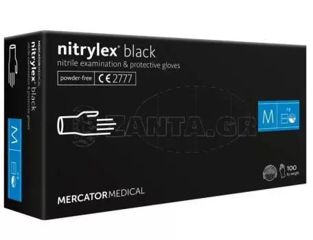 AMIO ΓΑΝΤΙΑ ΝΙΤΡΙΛΙΟΥ MERCATOR NITRYLEX BASIC ΣΕ ΜΑΥΡΟ ΧΡΩΜΑ MEDIUM (M)  AMIO - 100 Τεμ. MER13329/AM 