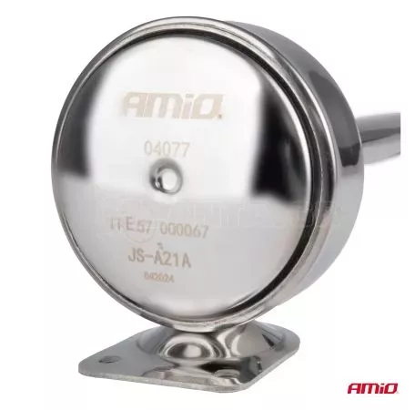 AMIO ΚΟΡΝΑ ΠΝΕΥΜΑΤΙΚΗ ΜΟΝΗ 12/24V 115dB HIGH TONE ΜΗΚΟΣ:520mm ΧΡΩΜΙΟ ΑΜΙΟ - 1 ΤΕΜ. 04077/AM 