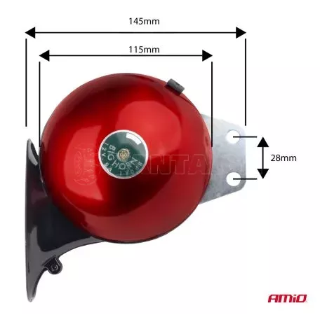 AMIO ΚΟΡΝΑ ΣΑΛΙΓΓΑΡΙΑ 12V - 110dB ΚΟΚΚΙΝΟ/ΜΑΥΡΟ ΑΜΙΟ - 2 ΤΕΜ. 04075/AM 