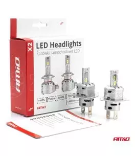 ΛΑΜΠΕΣ LED H4 10-16V 72W 6.500K 7920lm CANBUS (ΑΝΕΜΙΣΤΗΡΑΚΙ) X2 SERIES AMIO - 2ΤΕΜ. 