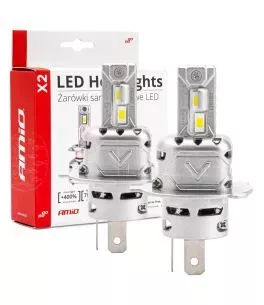 ΛΑΜΠΕΣ LED H4 10-16V 72W 6.500K 7920lm CANBUS (ΑΝΕΜΙΣΤΗΡΑΚΙ) X2 SERIES AMIO - 2ΤΕΜ. 