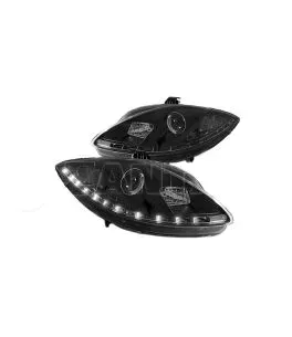 Μπροστινά Φανάρια Set Για Seat Leon 1P 05-09 DRL Μαύρα H1/H1 Sonar 