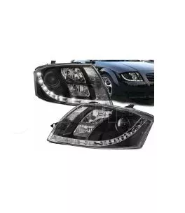 Μπροστινά Φανάρια Set Για Audi TT 8N 98-05 DRL Μαύρα H7/H1/H7 Με Μοτέρ Sonar 