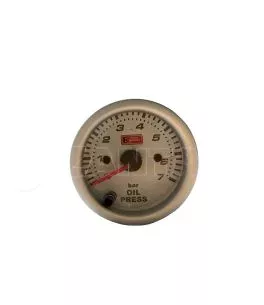 Όργανο Πίεσης Λαδιού Auto Gauge Λευκό 52mm Με 7 Χρώματα 