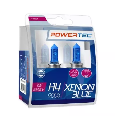 M-tech H4 12V 60/55W P43t 5.000K POWERTEC XENON BLUE M-TECH -  2ΤΕΜ. PTZXB4-DUO/MT 