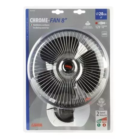 Lampa ΑΝΕΜΙΣΤΗΡΑΣ 12V 16W CHROME FAN 20cm ΜΕ ΦΙΣ ΑΝΑΠΤΗΡΑ ΚΑΙ ΒΕΝΤΟΥΖΑ L7311.2 