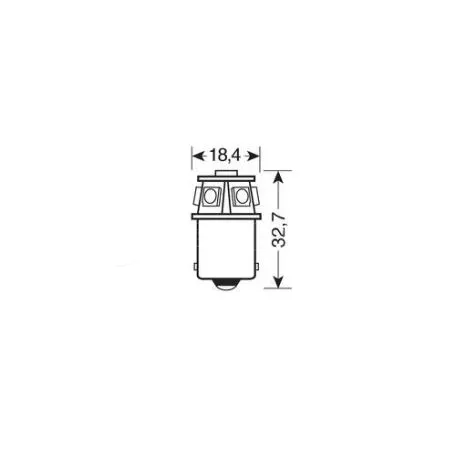 Lampa Λαμπάκι R5W 24/28V BA15s Hyper-Led18 Λευκό  L9823.3 