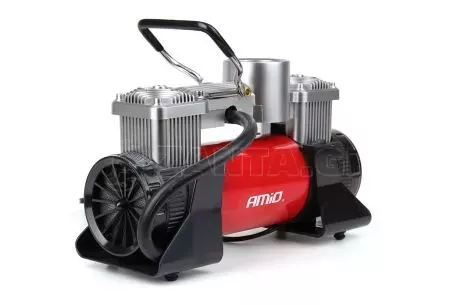 AMIO ΚΟΜΠΡΕΣΕΡ ΑΕΡΑ ΜΕΤΑΛΛΙΚΟ 12V 10BAR-150PSI-60L/min (ΘΗΚΗ/ΜΑΝΟΜΕΤΡΟ/ΦΙΣ/3 ΑΝΤΑΠΤΟΡΕΣ/ΚΑΛΩΔΙΟ 300cm) 02640/AM 