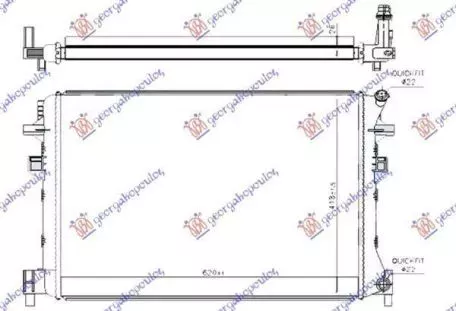 Ψυγείο Βοηθητικό Βενζίνη/Πετρέλαιο (62x41x2.6) Skoda Octavia 6 2013-2017 