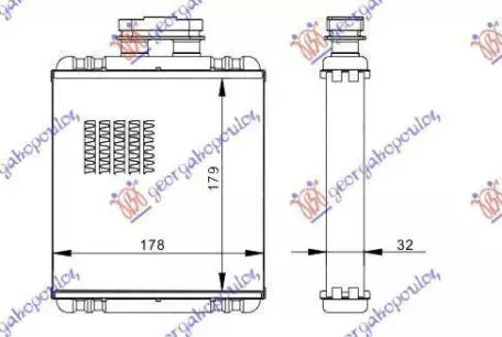 Ψυγείο Καλοριφέρ (Brazed) (Με/Χωρίς A/C) (17.6x18) Skoda Roomster 2010-2015 