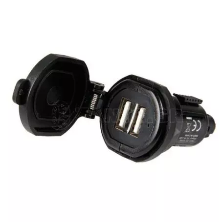 Lampa ΑΝΤΑΠΤΟΡΑΣ ΑΝΑΠΤΗΡΑ ΜΕ ΚΑΠΑΚΙ UNI-TECH 12/32V ΑΠΟ DIN ΣΕ 2 USB 2700mA FAST CHARGER SILVER LINE L3888.2/T 