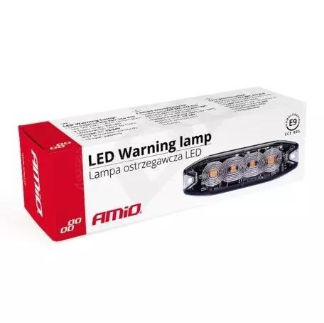 AMIO ΣΤΡΟΜΠΟ 12/24V 10x3x0,9cm ΠΟΡΤΟΚΑΛΙ 4LED 12W (4x3W) R65 R10 IP68 AMiO - 1 ΤΕΜ. 02298/AM 