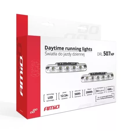 AMIO ΦΩΤΑ ΗΜΕΡΑΣ DRL 12/24V 11,52W 10 LED 1000Lm 190x29x40mm 2ΤΕΜ 01523/AM 