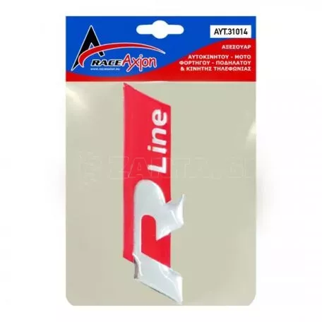 RACE AXION R LINE ΑΥΤΟΚΟΛΛΗΤΟ ΣΗΜΑ ΚΟΚΚΙΝΟ/ΧΡΩΜΙΟ 7,5x2,1cm ΜΕ ΕΠΙΚΑΛΥΨΗ ΕΠΟΞΕΙΔΙΚΗΣ ΡΥΤΙΝΗΣ (ΕΛΕΓΧΟΣ ΣΥΜΒΑΤΟΤΗΤΑΣ ΚΑΤΟΠΙΝ ΜΕΤΡΗΣΗΣ) - 1 ΤΕΜ. ΑΥΤ.31014-RXCCA 