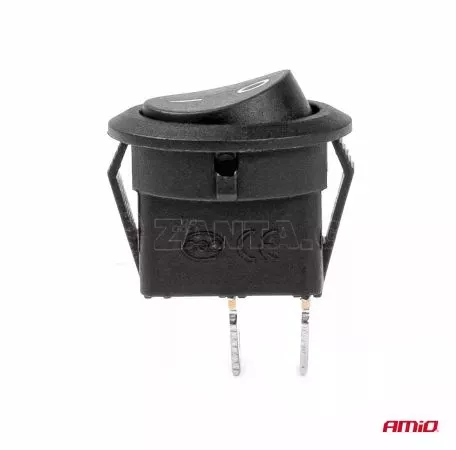 AMIO ΔΙΑΚΟΠΤΗΣ ON/OFF 2 ΕΠΑΦΩΝ 12V 20A  ΣΤΡΟΓΓΥΛΟΣ Φ20mm ΜΑΥΡΟΣ AMIO - 1 τεμ. 03083/AM 