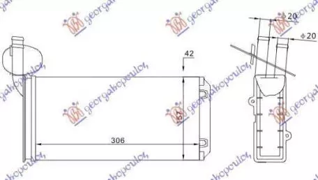 Ψυγείο Καλοριφέρ (Με Ίσια Πτερύγια) (Χωρίς A/C) (30.6x15.7) VW Transporter T4 1991-1996 