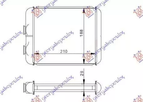 Ψυγείο Καλοριφέρ (Brazed) (Με/Χωρίς A/C) (21x18.8) (Τύπου Delphi) Opel Astra H 2004-2010 