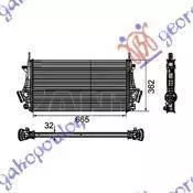 Ψυγείο Intercooler 1.6-2.0 Turbo/2.0 CDTi (66.5x36.2x3.2) Saab 9-5 2010-2012 