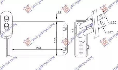 Ψυγείο Καλοριφέρ (Με/Χωρίς A/C) (23.4x15.7x4.2) (Κολάρα Με Σφικτήρα) Seat Ibiza 1993-1995 