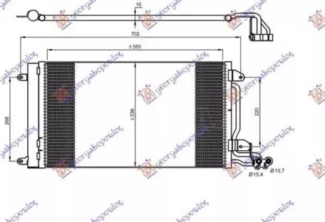 Ψυγείο A/C Βενζίνη/Πετρέλαιο (57.5x33.5) (Mahle Behr Premium Line) Seat Ibiza 2012-2015 