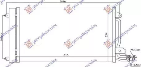 Ψυγείο A/C Βενζίνη/Πετρέλαιο (57.5x33.5x1.6) Seat Ibiza 2015-2017 